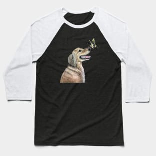 Dog & Butterfly Baseball T-Shirt